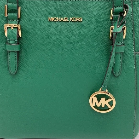 MICHAEL KORS Charlotte Large Leather Top-Zip Tote
Palmetto Green 
NWT - Picture 15 of 16